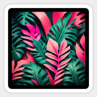 A colorful design with tropical leaves. For lovers of nature and vibrant colors. Sticker